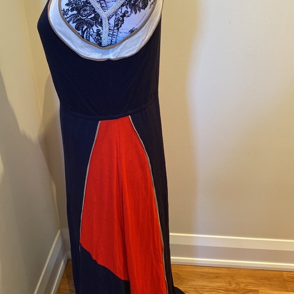 Ann Taylor Navy and Red Maxi Dress - Medium Petite - Picture 2 of 4